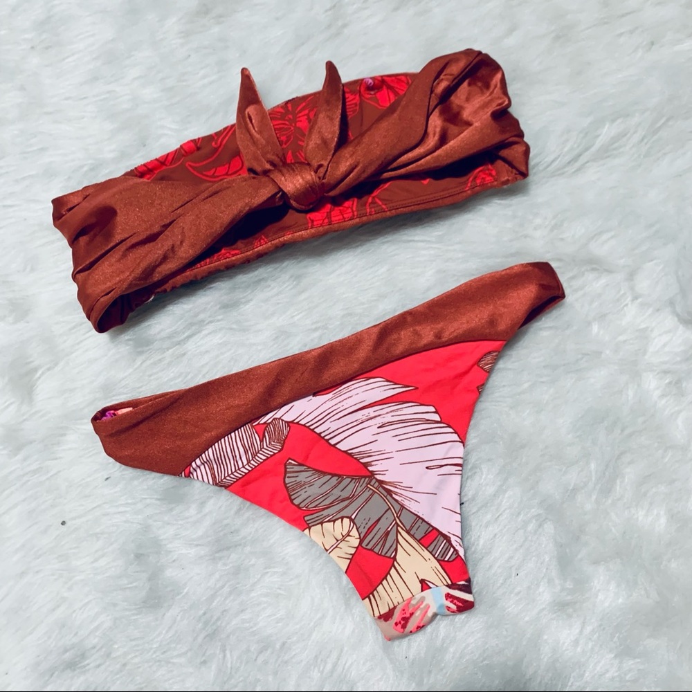 SOLD New Maaji Lurex Reversible Bandeau Bikini Set - Picture 3 of 9